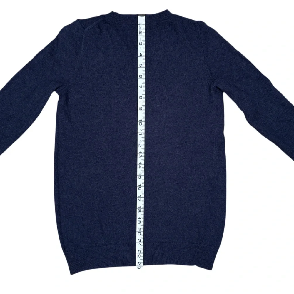 J. Crew Apple Print Teddie Navy Crew Neck Sweater Women’s Size XS